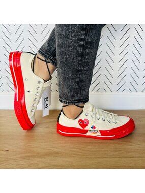 ❤️CONVERSE Hearts Valentines Day Chuck Comme des Garcons Sz 6 Wmns Shoes A01796C